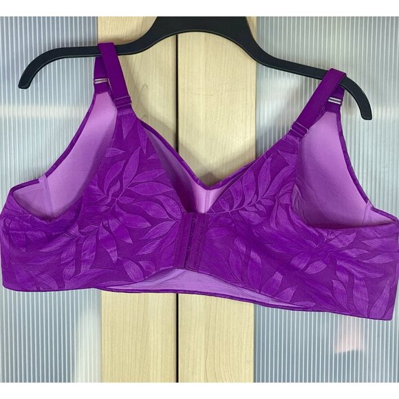 Cacique Fuchsia Botanical Leaf Print Bra Lightly Lined Size 46C Lingerie Sexy - Picture 4 of 5